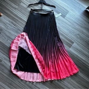 NWT pleated ombré maxi skirt, size S